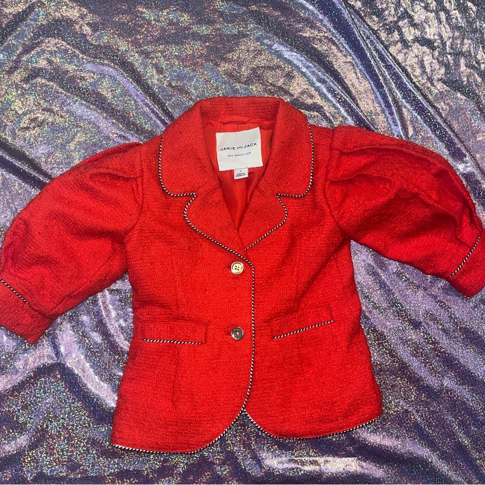 Janie & Jack Puff Sleeve Tweed Jacket